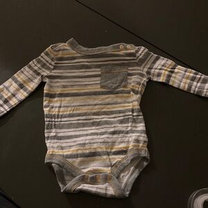 Cozy Striped Gray and Yellow Bodysuit